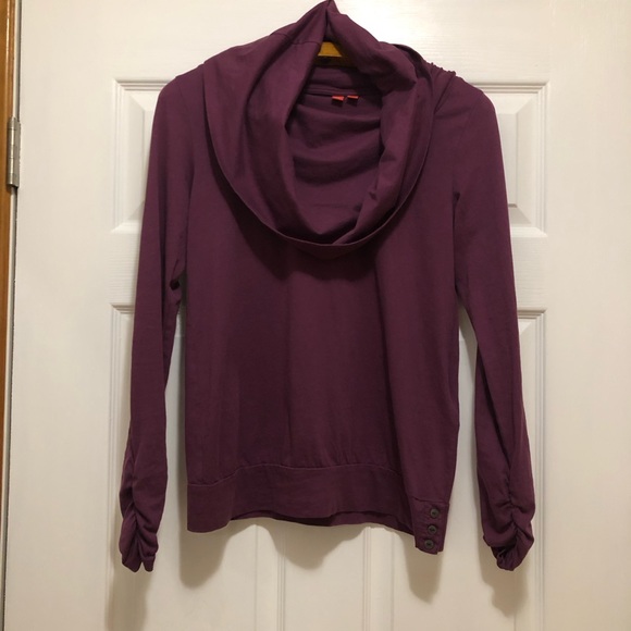 ☀️ Esprit Cowl Neck Long Sleeve Top Size Medium in Purple - Picture 2 of 8